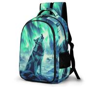 WECECE Children Wolf Back pack Age 8-14, 13.3 Inch Laptop Rucksack, Boys Girls Animal Wolve Back pack for School Years 4-8, Lightweight Durable for Outdoor Travel and Spring Trip