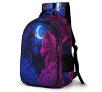 WECECE Children Wolf Couples Back pack for Primary to Secondary Ages 10-15, Boys School Backpack, Girls Animal Wolves Daypack, Fashion School Bag for Travel Outdoor and Day Trips