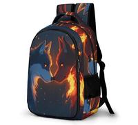 WECECE Children Wolf Motif Bookbag Age 7-11, Students School Backpack, Boys Girls Animal Wolve Pattern Backpack, Trendy Durable for Primary School and Autumn Outing and Travel