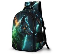 WECECE Children Wolf School Bag for Primary to Secondary 9-15 Years Boys Backpack Girls Animal Wolves School Bag, Cool Durable for Travel Hiking and Day Trips