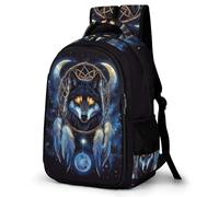 WECECE Children Wolves Dreamcatcher School Bag for Junior School 7-11 Years with Age 13 Boys Daypack Girls Wolf Bookbag, Cool Durable for Travel Outdoor and Day Trips