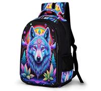 WECECE Children Wolves Motif School Bag for Junior School 7-11 Years with Age 13 Boys Daypack Girls Animal Wolf Bookbag, Cool Durable for Travel Outdoor and Day Trips