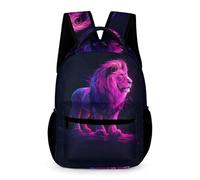 WECECE Children's Backpack Lion Personalisation Schoolbag Students Lions Animal King Bookbag Rucksack Knapsack for Boys Girls Teen