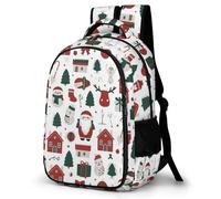 WECECE Christmas Casual Daypack for Girls,Teens Elementary Father Christmas School Backpack,Primary Book Bags for Teens