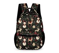 WECECE Christmas Theme Rucksack Boys Ages 6-9 Years Primary Kids Snowman Pattern School Backpack Year 1-4 Girls Large Bookbag 43x32x15cm for Daily Lessons Books Notebooks