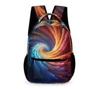 WECECE Colourful 3D Vortex Backpack Girls Ages 10-13 Years Older Kids Swirls School Bag Year 5-8 Boys Large Daypack Book Bag 43x32x15cm for Autumn Trip Outdoor Books Notebooks