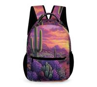 WECECE Colourful Cactus School Bag Boys Age 6 Primary Kids Plants Cacti Motif Rucksack Year 1 Girls Modern Backpack Bookbag 43x32x15cm for Daily Lessons Books Notebooks
