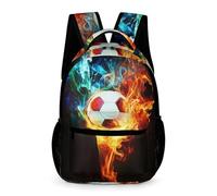 WECECE Colourful Football School Bag Years 3-5 Primary Kids for Boys 7-11 Years Soccer Rucksack for Girls Lightweight Printed Bookbag Books Bottle Umbrella Class Daily Use