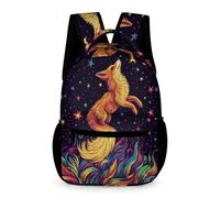 WECECE Colourful Fox Design Daypack Children for Boys Girls Age 12 Animal Fox Rucksack Year 6 Primary Kids Durable Backpack Books Stationery Bottle Class Daily Use