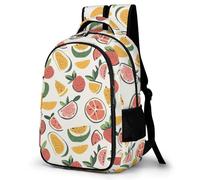 WECECE Colourful Fruits Design Book Bag Kids Primary to Secondary Fruit Pattern Rucksack Students 9 Year Olds Modern School Backpack Students 13.3 Inch Laptop Rucksack Travel