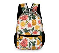 WECECE Colourful Fruits School Backpack Kids Age 10 Students Fruit Pattern Book Bag Year 5 Teens Stylish Daypack Rucksack 43x32x15cm for Outdoor Day Trips Books Notebooks