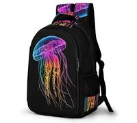 WECECE Colourful Jellyfish Daypack Children Ages 10-14 Ocean Creatures Bookbag Teens Year 8 Cool School Bag for Kids and Teens Day Trips Spring Outing Autumn Trip Daily Use