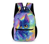 WECECE Colourful Kitten Backpack Boys Girls Age 12 Older Kids Animal Cat Rucksack Year 7 Students Everyday School Bag Bookbag 43x32x15cm for Travel Daily Use Books Notebooks