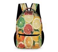 WECECE Colourful Lemon Backpack Boys and Girls Age 7 Primary Kids Fruit Print School Bag Year 2 Kids Everyday Rucksack Book Bag 43x32x15cm for Books and Notebooks Daily Study