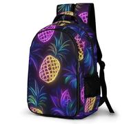 WECECE Colourful Pineapple School Bag Students Ages 7-10 Fruit Pattern School Backpack Boys Year 4-6 Lightweight Daypack for Teens 11.6 Inch Laptop Backpack Birthday Gift