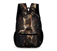 WECECE Cool Cat Rucksack School Kids Ages 10-13 Years Older Kids 3D Printed Kitten School Backpack Year 5-8 Students Trendy Bookbag 43x32x15cm for Birthday Gift Books Notebooks