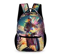 WECECE Cool Motocross Backpack Young Students Ages 6-10 Years Primary Kids Moto School Bag Year 1-5 Boys Girls Large Rucksack Book Bag 43x32x15cm for Study Travel Books Notebooks