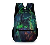 WECECE Cool Wolf Print Backpack Boys Girls Age 11 Students Animal Wolves Rucksack Year 6 Students Everyday School Bag Bookbag 43x32x15cm for Travel Daily Use Books Notebooks