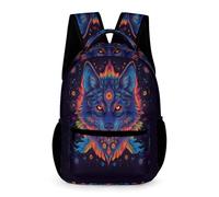 WECECE Cool Wolf School Backpack for Boys 10-13 Years Animal Wolves Daypack for Girls Years 2-5 Primary Kids Durable Daily School Bag Books Bottle Umbrella Outdoor Day Trips