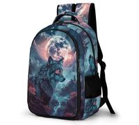 WECECE Cool Wolves Book Bag Kids 8-12 Year Olds Animal Wolf Design Book Bag Students Year 4 Cool School Backpack for Teens 11.6 Inch Laptop Backpack Back to School Gift