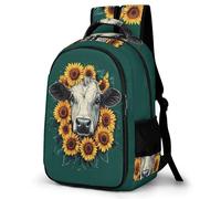 WECECE Cow Casual Daypack for Girls,Teens Elementary Bull Design School Backpack,Primary Book Bags for Teens
