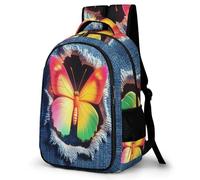 WECECE Cute 3D Butterfly Rucksack for Students Age 7-11 Trendy Butterfly School Bag Boys Secondary School Bookbag Kids and Teens 11.6 Inch Laptop Backpack Spring Outing
