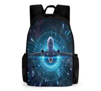 WECECE Cute Aeroplane Print Kids Backpack Rucksack Bag for School Girls & Boys, Cute School Bag for Student, Kid Bookbag for Elementary with Aeroplane Theme