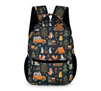 WECECE Cute Animal School Backpack Kids for Boys Girls 9-13 Years Rabbit Squirrel Backpack Year 4 Durable with Side Pockets Daypack Daily Items Bottle Outdoor Day Trips