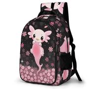 WECECE Cute Backpack Axolotl School Bag for Boys, Axolotl Rucksack Elementary Schoolbag Book Casual Daypack for Girls Boys 7-15 Years Old