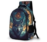 WECECE Cute Backpack Cool Wolf School Bag for Boys, Cool Wolf Rucksack Elementary Schoolbag Book Casual Daypack for Girls Boys 7-15 Years Old