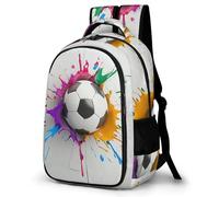 WECECE Cute Backpack Football School Bag for Boys, Football Rucksack Elementary Schoolbag Book Casual Daypack for Girls Boys 7-15 Years Old