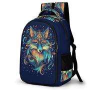 WECECE Cute Backpack Fox Motif School Bag for Boys, Fox Motif Rucksack Elementary Schoolbag Book Casual Daypack for Girls Boys 7-15 Years Old