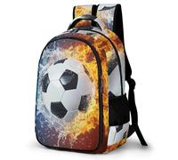 WECECE Cute Backpack Water And Fire Football School Bag for Boys, Water And Fire Football Rucksack Elementary Schoolbag Book Casual Daypack for Girls Boys 7-15 Years Old