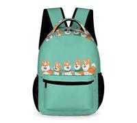 WECECE Cute Corgis Dog School Backpack Girls Age 7 Primary Kids Kawaii Puppy Book Bag Year 2 Boys Everyday Daypack Rucksack 43x32x15cm for Autumn Trip Outdoor Books Notebooks