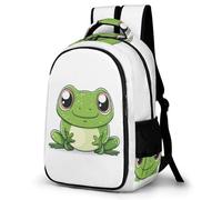 WECECE Cute Frog Design School Backpack Lightweight Boys Ages 10-14 Animal Print Backpack Kids Secondary School Book Bag for Students 13.3 Inch Laptop Rucksack Daily Use