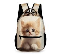 WECECE Cute Kitten Motif Bookbag School Kids for Boys and Girls 9-13 Years Cat School Backpack Years 3-5 Primary Kids Lightweight Printed Daypack Daily Items Outdoor Day Trips