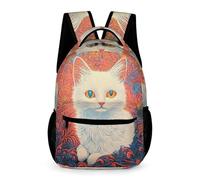 WECECE Cute Kitten School Backpack School Kids for Boys 7-13 Years Cat Daypack for Girls Years 1-3 Primary Kids Lightweight Durable Backpack Books Stationery Bottle Outdoor Day Trips