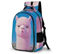 WECECE Cute Llama Motif Rucksack Students Age 8 Animal Alpaca School Backpack Boys Year 4 Cool School Bag for Kids and Teens Birthday Gift Hiking Day Trips Birthday Gift