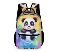 WECECE Cute Panda Backpack Primary for Boys Age 6 Animal Design Bookbag for Girls Year 4 Lightweight with Side Pockets Daypack Books Stationery Bottle Autumn Trip Daily Use