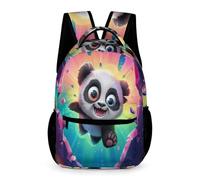 WECECE Cute Panda Print Bookbag for Boys Age 9 Animal Motif School Backpack for Girls Year 1 Primary Kids Lightweight Daypack Books Water Bottle Spring Outing Travel