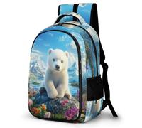 WECECE Cute Polar Bear Rucksack Fashion School Bag Children 7-11 Year Olds Animal School Backpack Teens Year 6 Daypack for Students 11.6 Inch Laptop Backpack Autumn Trip