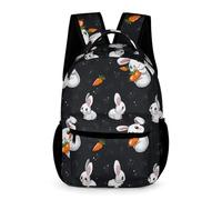 WECECE Cute Rabbit Bookbag Children for Boys Girls Age 12 Animal Bunny Design School Bag Year 6 Lightweight Durable Daypack Daily Items Bottle Spring Outing Travel