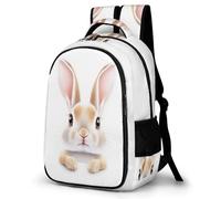 WECECE Cute Rabbit Boys Backpack School Bag for Elementary, Animal Bunny Travel Backpack Secondary Rucksack for Boys