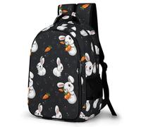 WECECE Cute Rabbit School Backpack for Girls Age 12 Trendy Animal Bunny Design Bookbag Boys Junior School Backpack Kids and Teens 13.3 Inch Laptop Rucksack Spring Outing