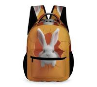 WECECE Cute Rabbit School Bag for Boys and Girls Age 7 Animal Bunny School Backpack Years 1-3 Lightweight Durable Daypack Front Pocket Side Pockets Travel Outdoor Daily Use