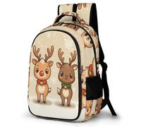 WECECE Cute Reindeer Bookbag for Girls Age 7 Fashion School Bag Kawaii Deer School Backpack Teens Year 8 Book Bag Kids and Teens 11.6 Inch Laptop Backpack Spring Outing