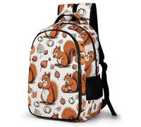 WECECE Cute Squirrel School Backpack, 3D Printed Backpacks, School Bags Kawaii Animal Back Pack Casual Travel Rucksack Girls Large Capacity Daypack