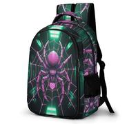 WECECE Cyberpunk Style Backpack, Lightweight Casual Rucksack Spider for Women Girls Cute School Bag for Kids Teens Boys Travel