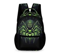 WECECE Cyberpunk Style Bookbag for Boys Girls Age 12 Spider Printed School Bag Year 4 Lightweight Printed Daypack Front Pocket Side Pockets Travel Outdoor Daily Use