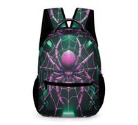 WECECE Cyberpunk Style Rucksack Kids for Boys 9-13 Years Spider School Bag for Girls Years 2-4 Primary Kids with Front Pocket Daypack Books Bottle Umbrella Back to School Gift